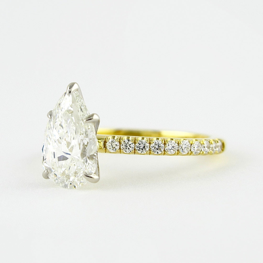 0.94CT Pear Cut Moissanite Solitaire Style Engagement Ring