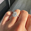 1.50-3.50 CT Oval CVD Diamond Halo Pave Setting Engagement Ring