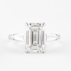 2.30CT Emerald Moissanite 3 Stones Engagement Ring