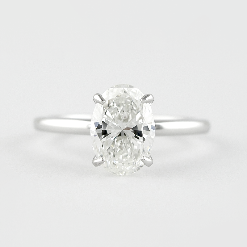 0.84CT Oval Cut Moissanite Solitaire Style Engagement Ring