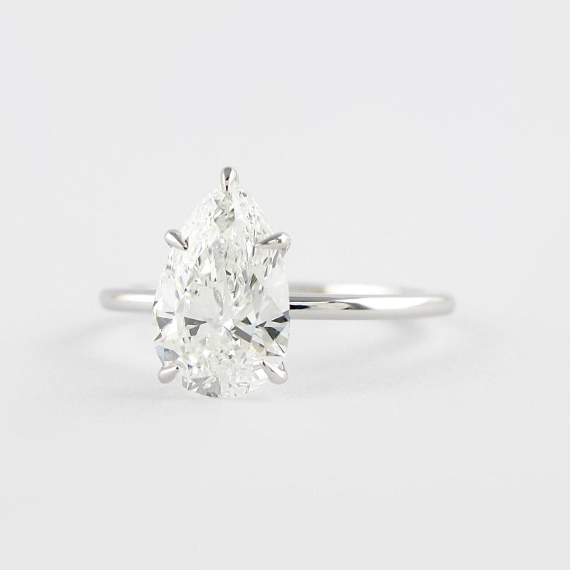 1.50CT Pear Cut Solitaire Moissanite Engagement Ring