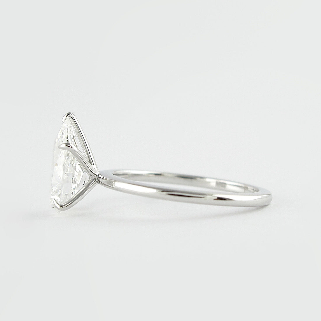 1.50CT Pear Cut Solitaire Moissanite Engagement Ring
