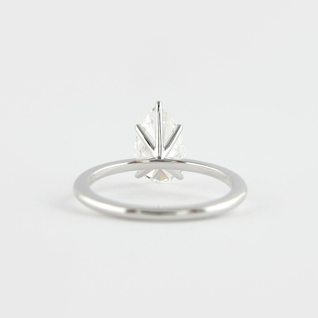 1.50CT Pear Cut Solitaire Moissanite Engagement Ring