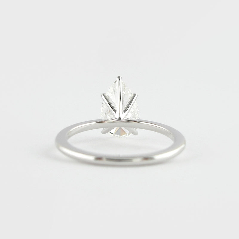 1.50CT Pear Cut Solitaire Moissanite Engagement Ring