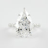 2.10CT Pear Moissanite Hidden Halo Pave Setting Engagement Ring