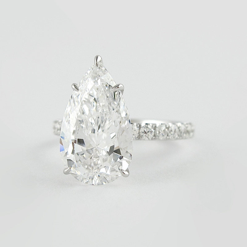 2.48 Ct Pear Solitaire Moissanite Diamond Engagement Ring
