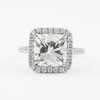 2.75CT Cushion Cut Moissanite Halo Diamond Engagement Ring