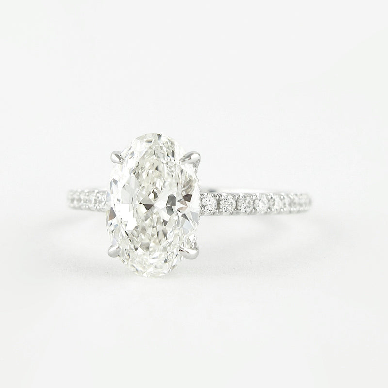 3.8 Ct Oval Moissanite Diamond Engagement Ring
