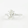 1.91CT Oval Cut Moissanite Hidden Halo Pave Setting Engagement Ring