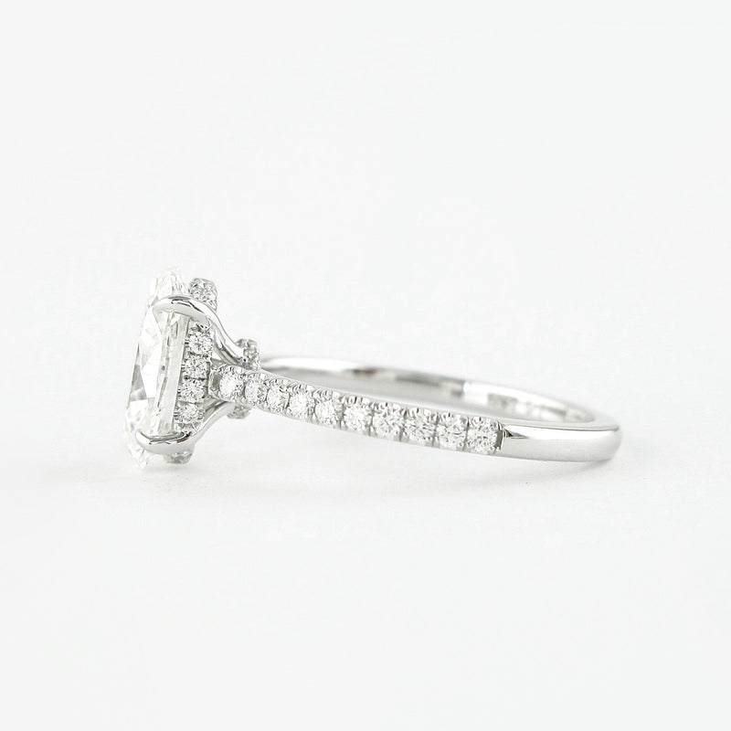 1.91CT Oval Cut Moissanite Hidden Halo Pave Setting Engagement Ring