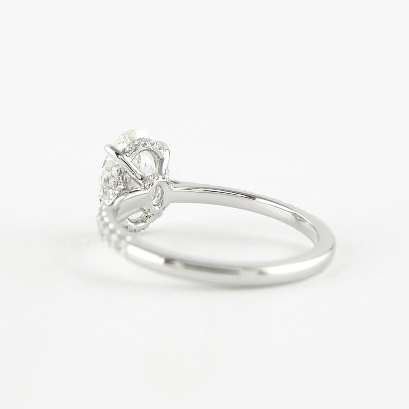1.91CT Oval Cut Moissanite Hidden Halo Pave Setting Engagement Ring
