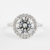 1.0CT Round Brilliant Cut Moissanite Diamond Halo Engagement Ring