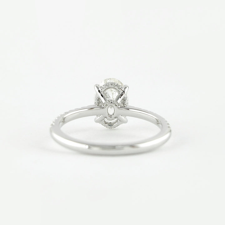1.91CT Oval Cut Moissanite Hidden Halo Pave Setting Engagement Ring