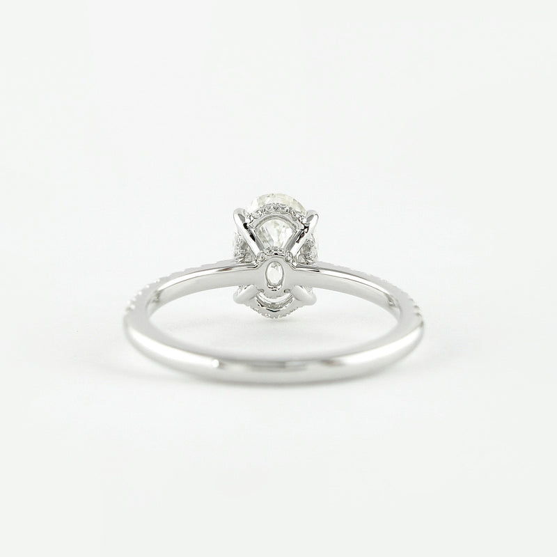 1.91CT Oval Cut Moissanite Hidden Halo Pave Setting Engagement Ring
