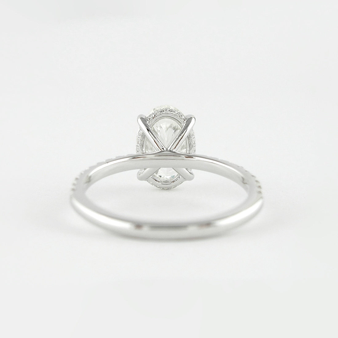 1.33CT Oval Cut Hidden Halo Moissanite Solitaire Engagement Ring