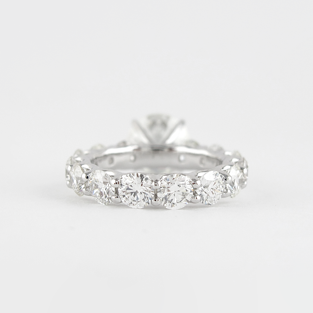 1.40CT Round Cut Moissanite Pave Style Engagement Ring