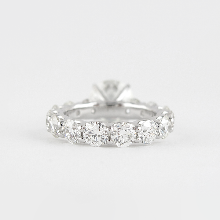1.40CT Round Cut Moissanite Pave Style Engagement Ring