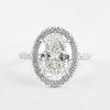 1.91CT Oval Cut Moissanite Halo Engagement Ring