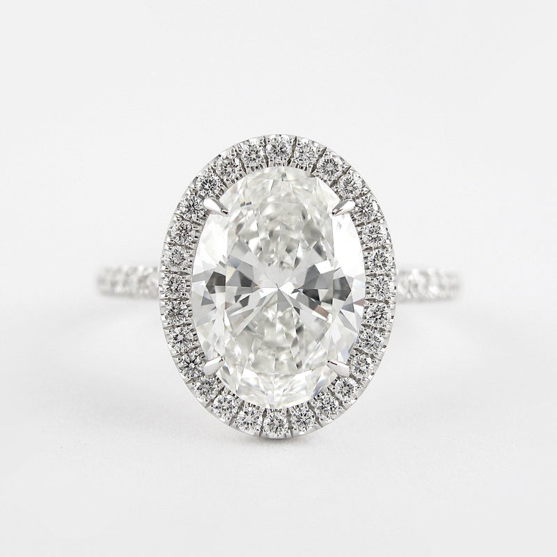 1.91CT Oval Cut Moissanite Halo Engagement Ring