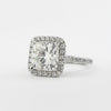 2.75CT Cushion Cut Moissanite Halo Diamond Engagement Ring