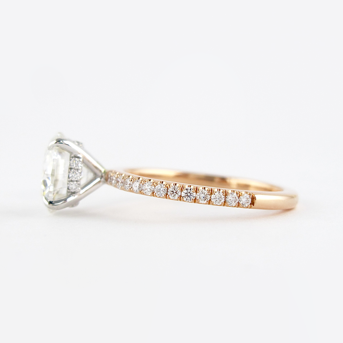 2.3 Ct Round  Two-Tone  Moissanite Diamond Engagement Ring