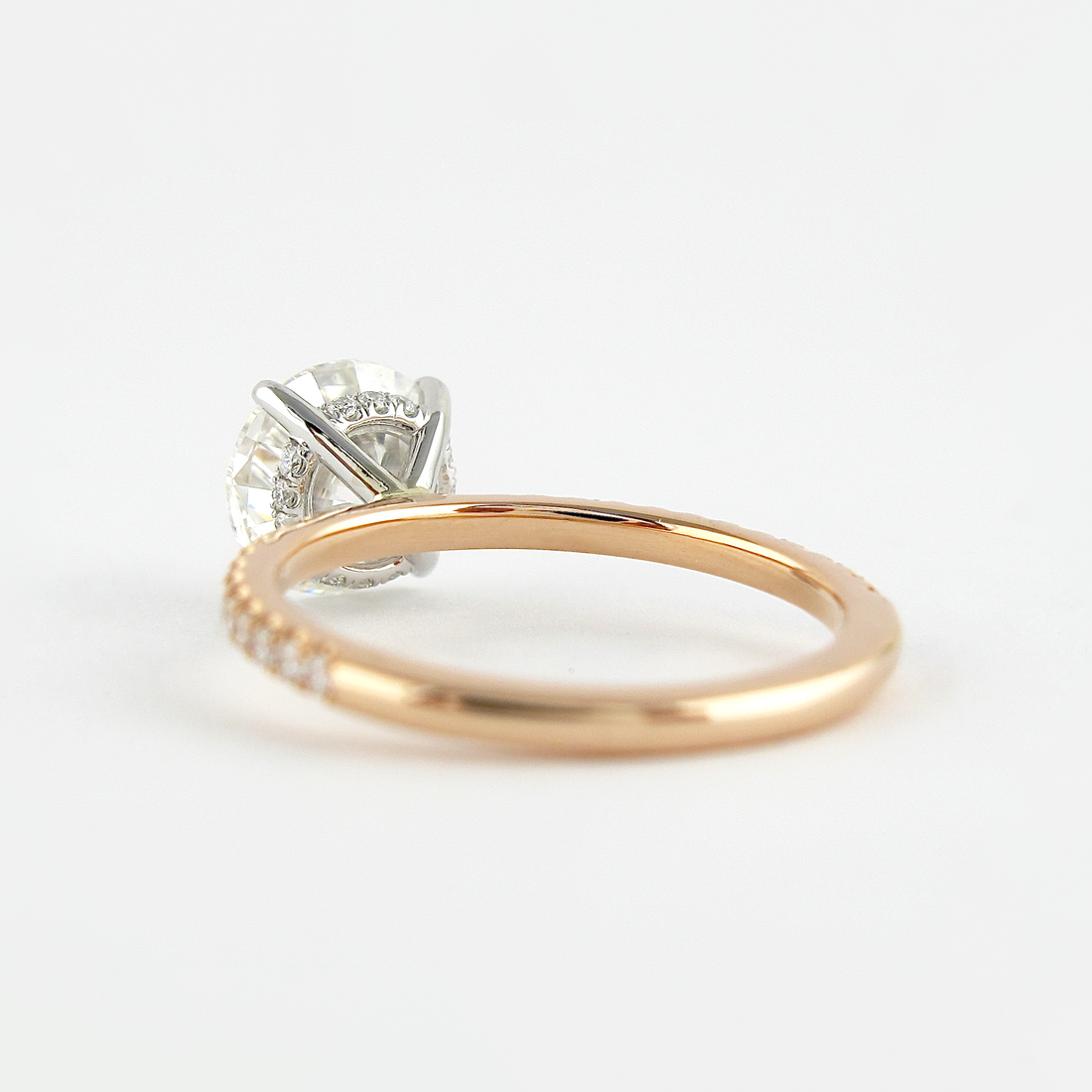 2.3 Ct Round  Two-Tone  Moissanite Diamond Engagement Ring