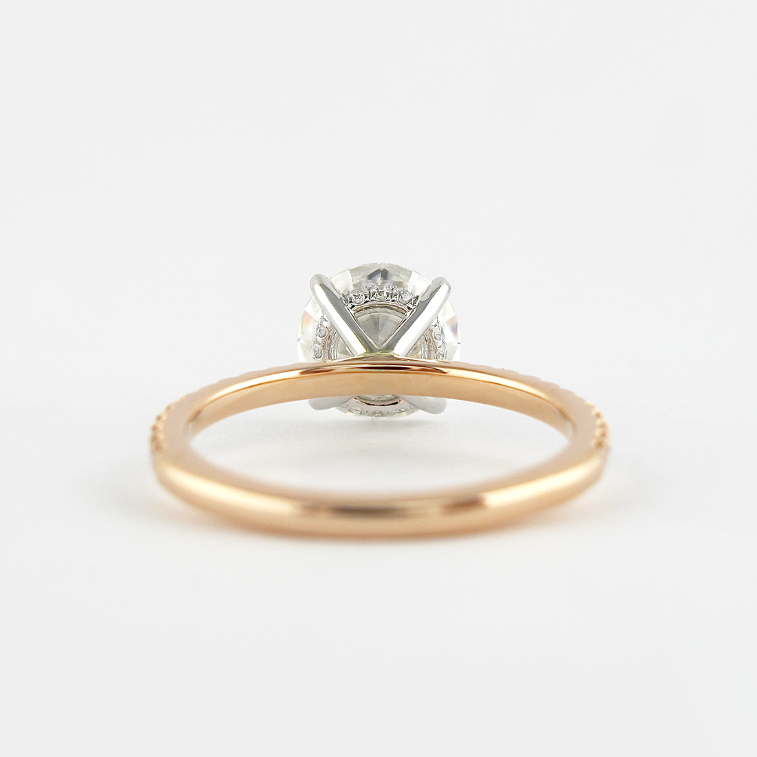 2.3 Ct Round  Two-Tone  Moissanite Diamond Engagement Ring