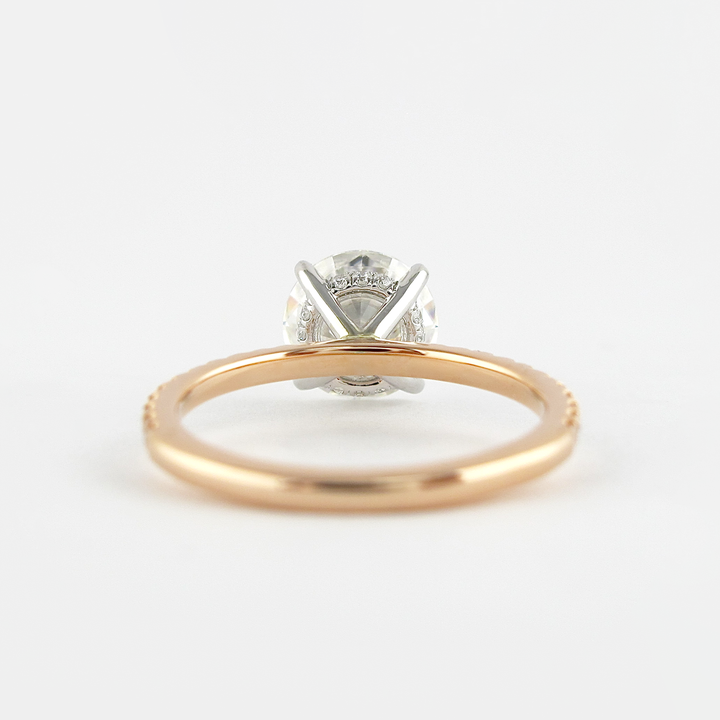 2.3 Ct Round  Two-Tone  Moissanite Diamond Engagement Ring