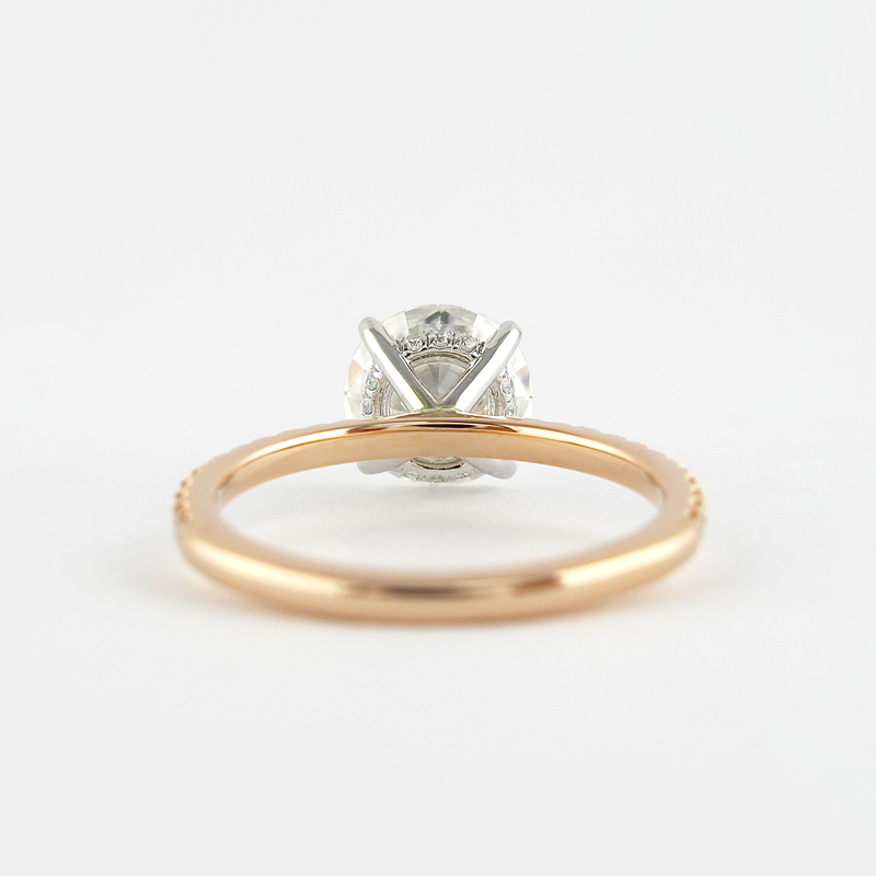 1.50CT Round Moissanite Solitaire Two Tone  Engagement Ring