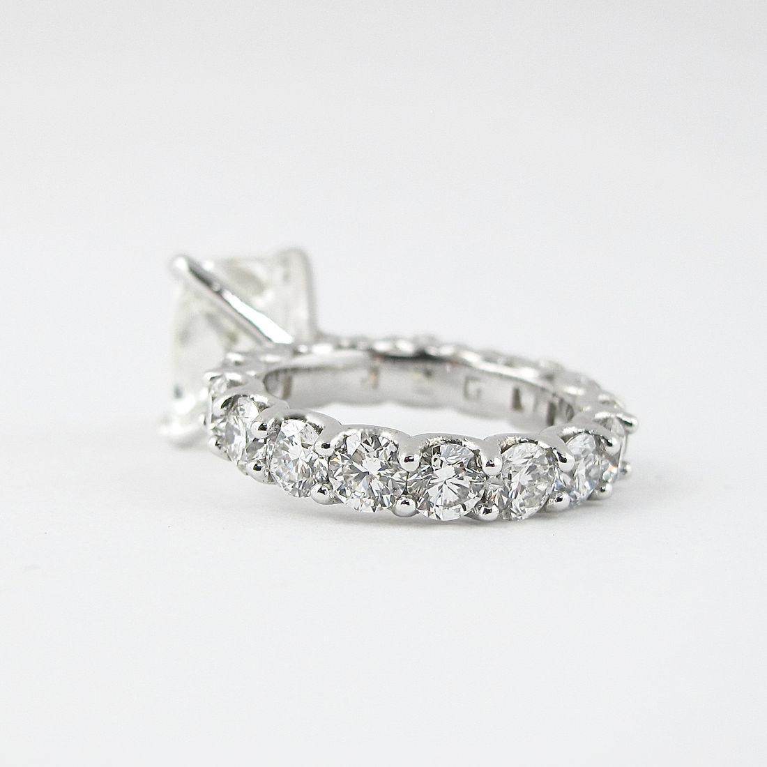 1.50CT Cushion Cut Moissanite Pave Style Engagement Ring