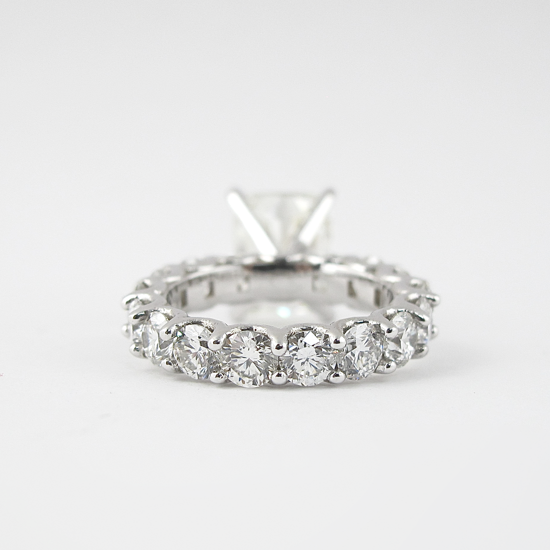 1.50CT Cushion Cut Moissanite Pave Style Engagement Ring