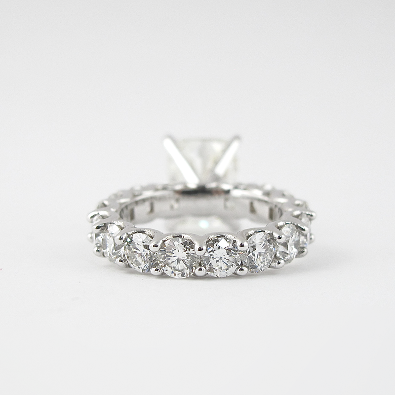 1.50CT Cushion Cut Moissanite Pave Style Engagement Ring