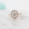 2.0 CT Oval Cut Moissanite Halo Engagement Ring