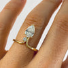 1.0CT-2.0CT Pear Cut Moissanite Diamond Unique Engagement Ring