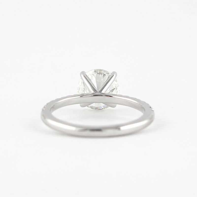 1.50CT Round Cut Moissanite Solitaire Pave Setting Engagement Ring