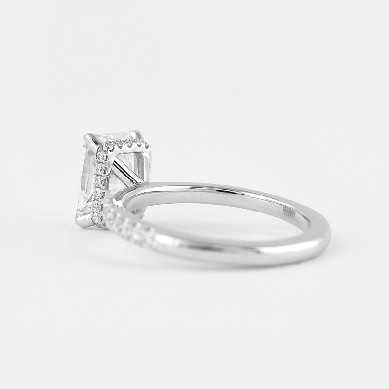 1.80CT Radiant Cut Hidden Halo Moissanite Engagement Ring in 14K White Gold