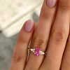 Bella Engagement Ring With Oval Cut Pink Sapphire