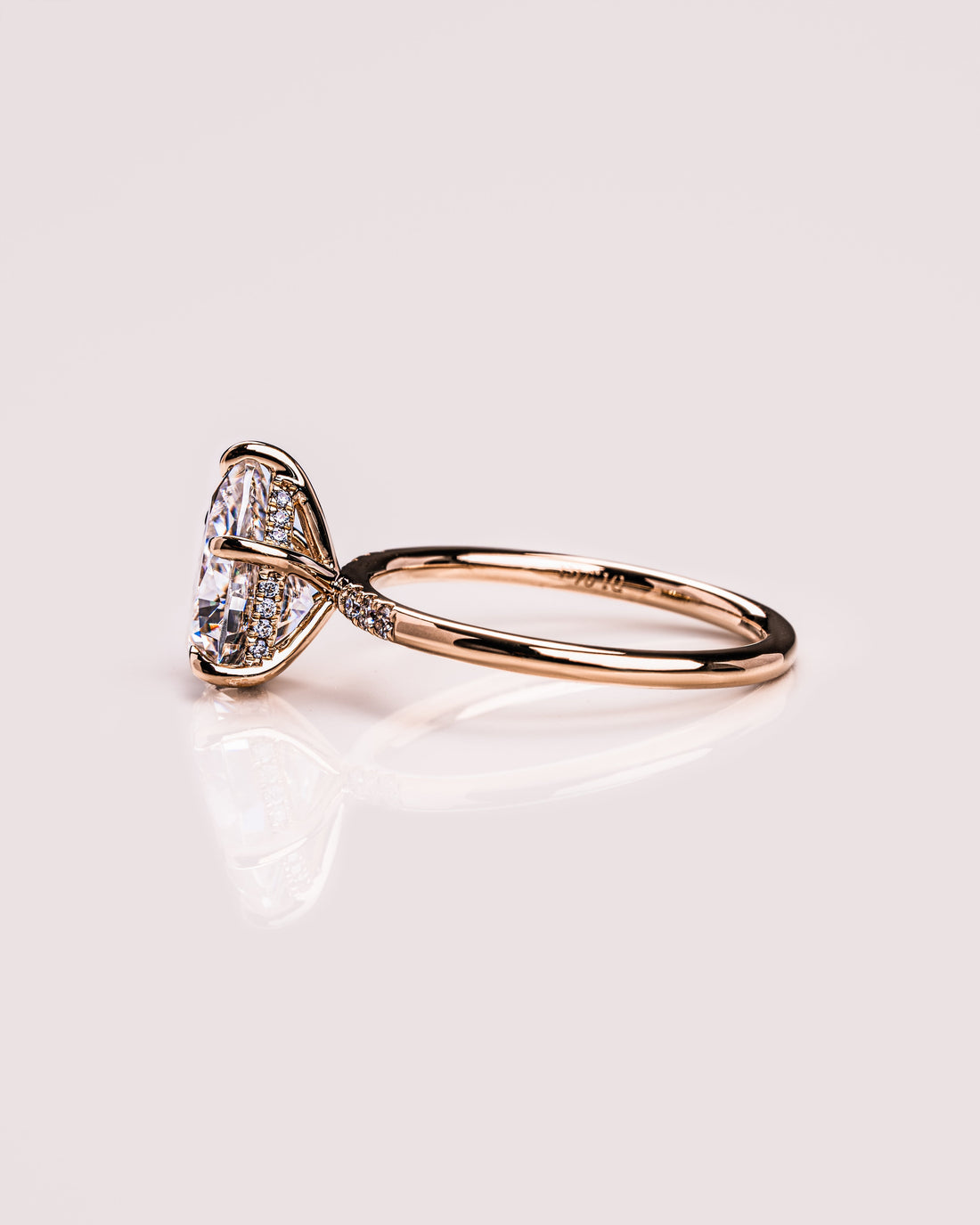 1.93-3.93 CT Pear CVD Diamond Hidden Halo Engagement Ring