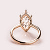 1.50-3.0 CT Marquise  CVD Diamond Hidden Halo Engagement Ring