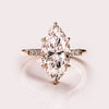 1.50-3.0 CT Marquise  CVD Diamond Hidden Halo Engagement Ring