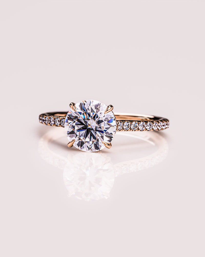 1.50 - 2.50 CT Round CVD Diamond Hidden Halo Engagement Ring