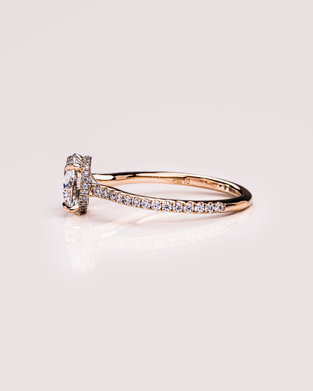 1.50 - 2.50 CT Round CVD Diamond Hidden Halo Engagement Ring