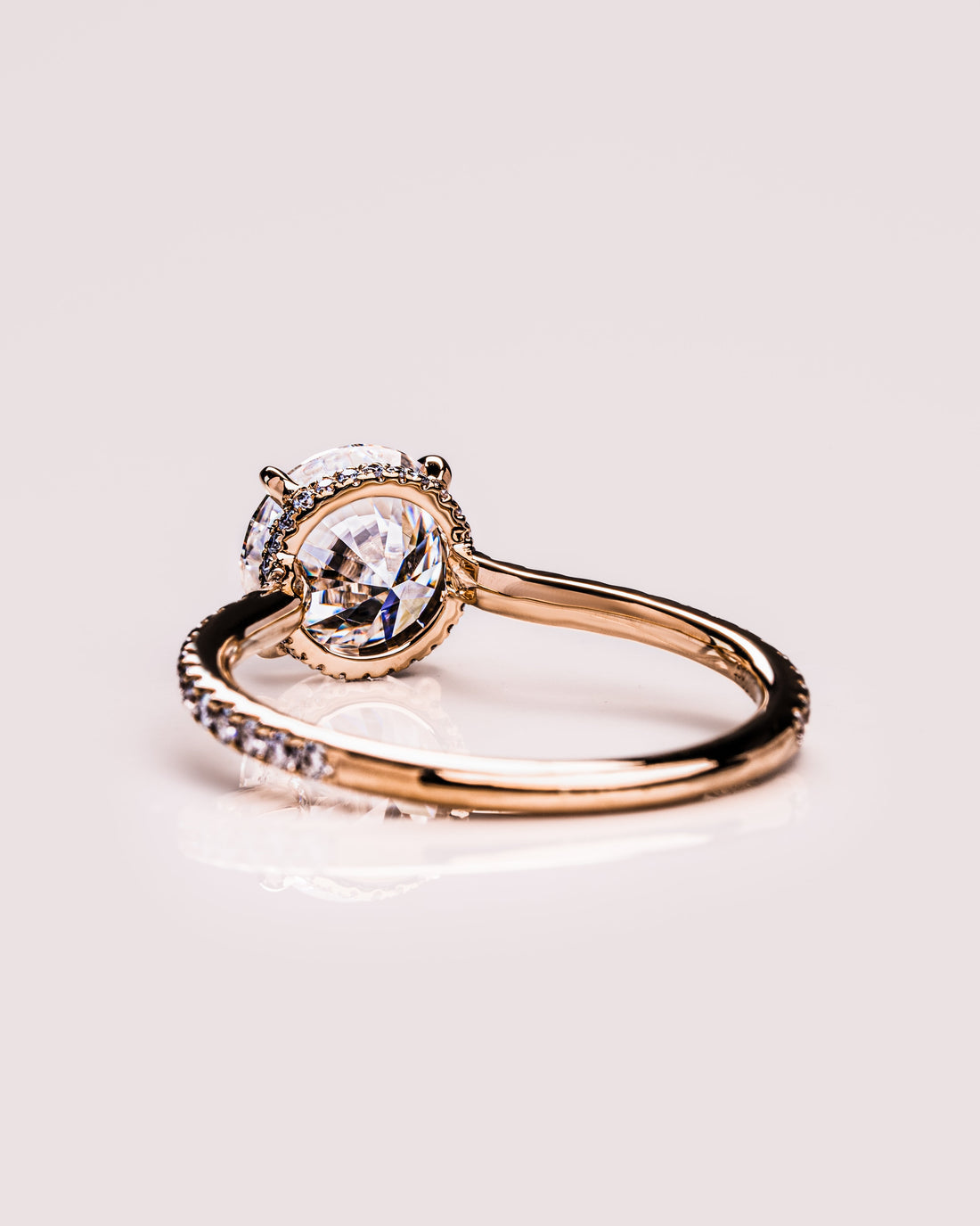 1.50 - 2.50 CT Round CVD Diamond Hidden Halo Engagement Ring