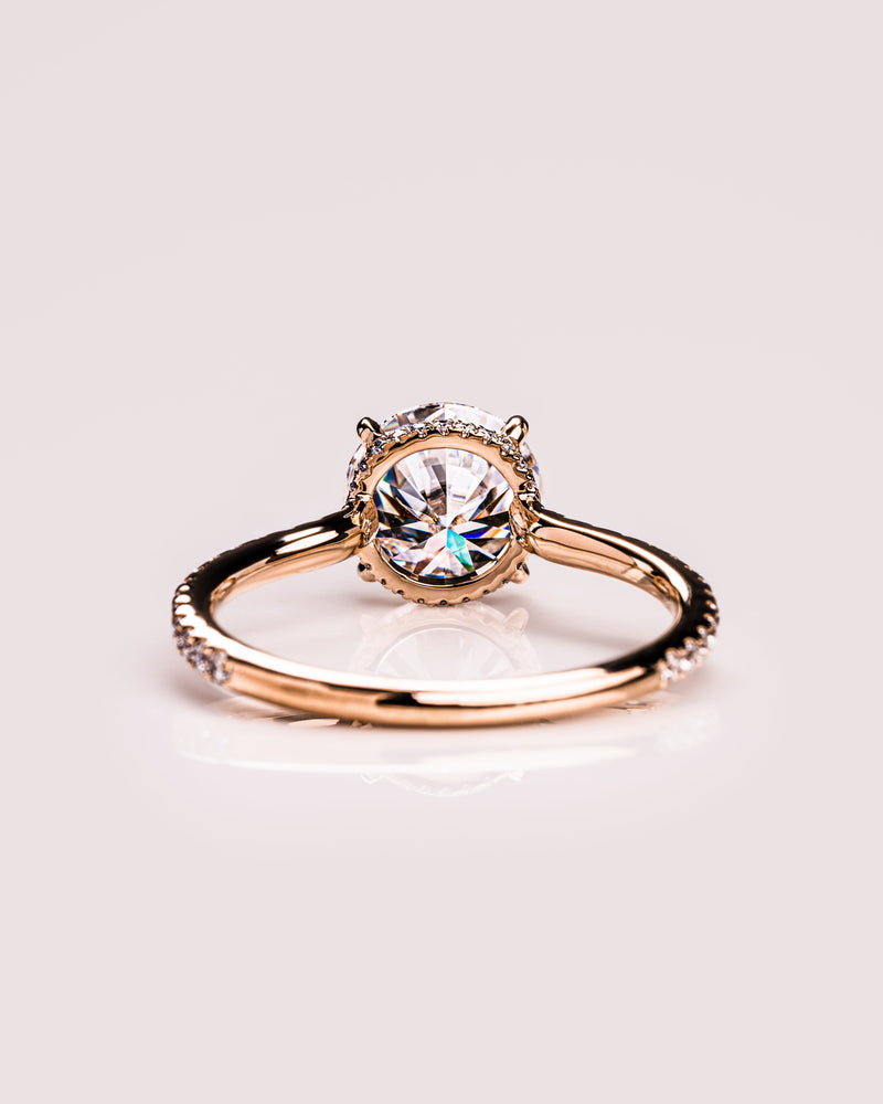 1.50 - 2.50 CT Round CVD Diamond Hidden Halo Engagement Ring