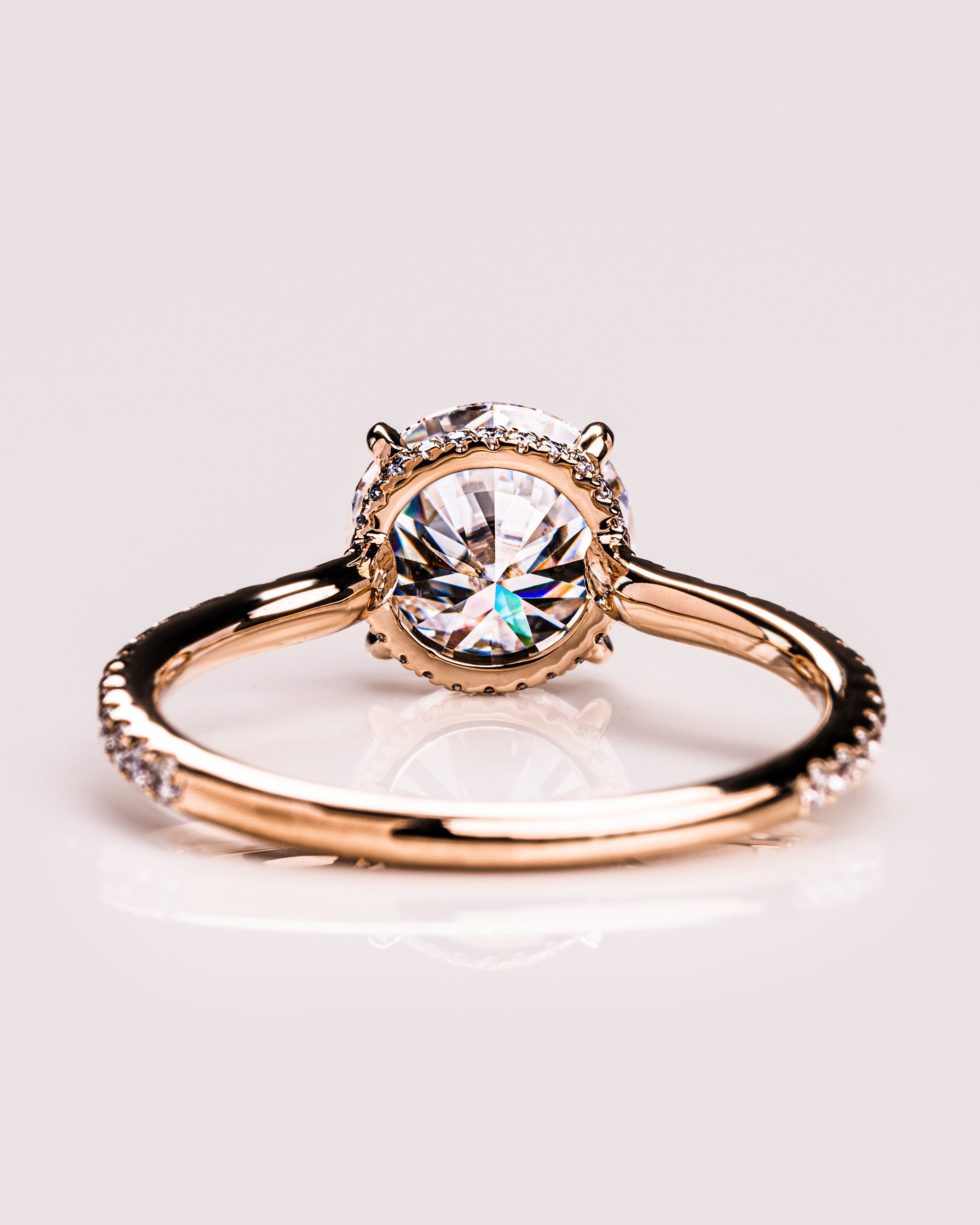 1.50 - 2.50 CT Round CVD Diamond Hidden Halo Engagement Ring