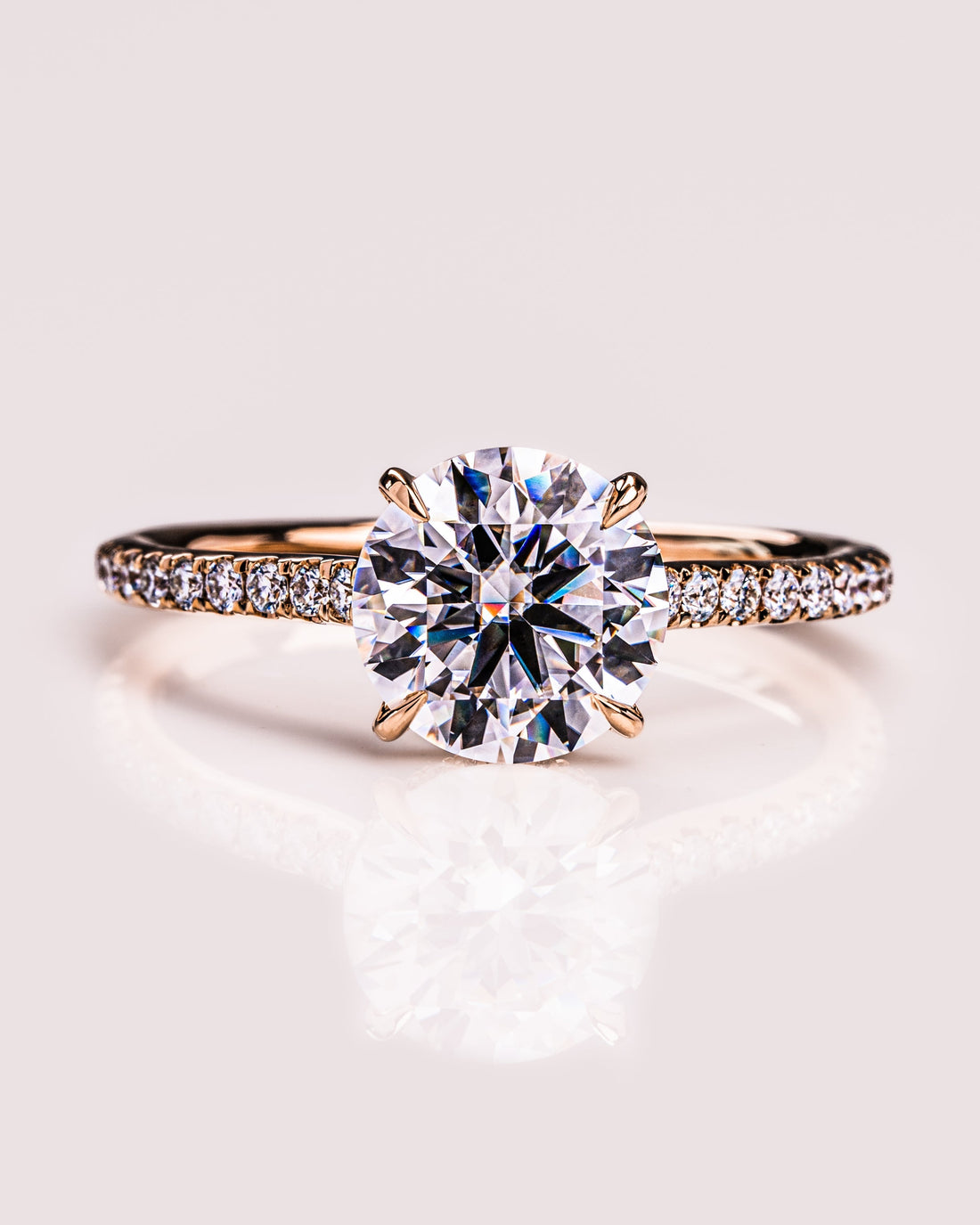 1.50 - 2.50 CT Round CVD Diamond Hidden Halo Engagement Ring