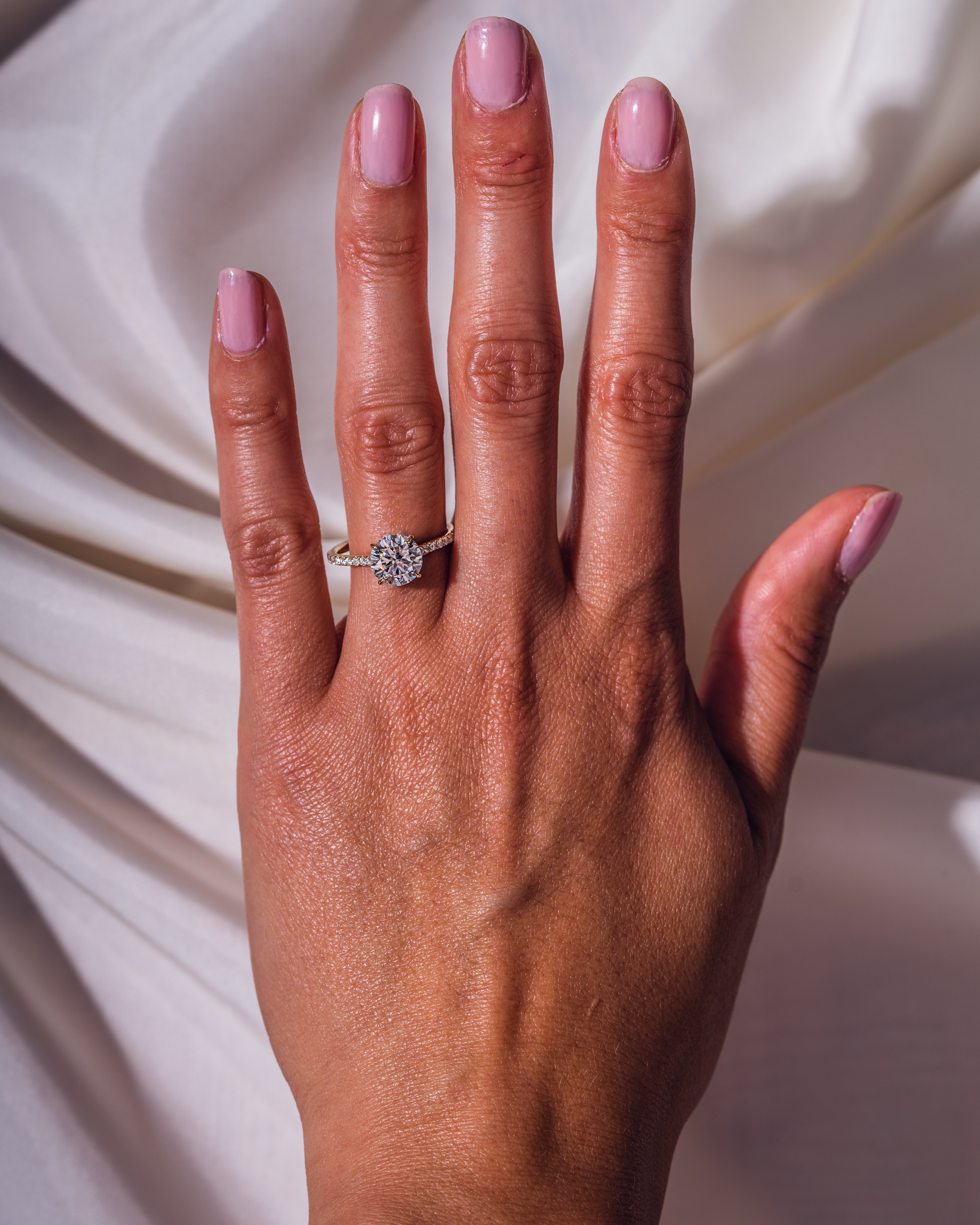 1.50 - 2.50 CT Round CVD Diamond Hidden Halo Engagement Ring