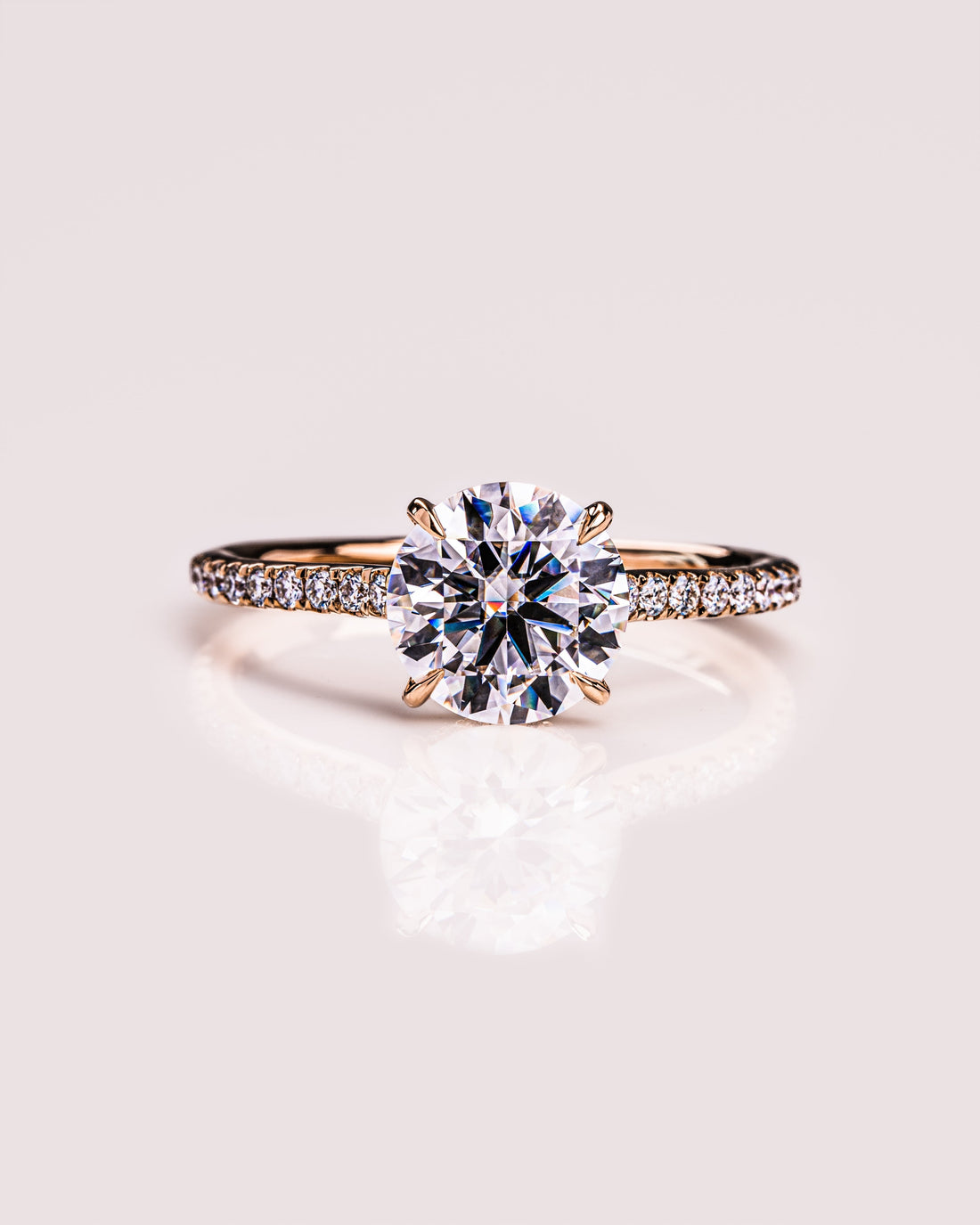 1.50 - 2.50 CT Round CVD Diamond Hidden Halo Engagement Ring