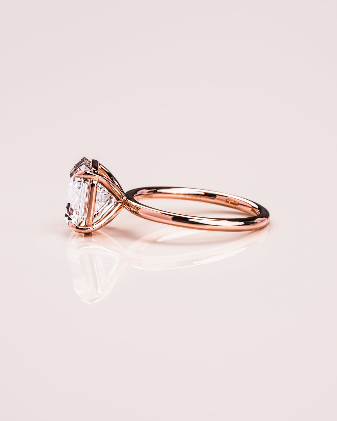 1.20-3.20 CT Asscher  CVD Diamond Solitaire Engagement Ring