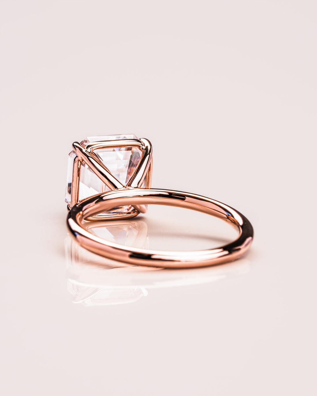 1.20-3.20 CT Asscher  CVD Diamond Solitaire Engagement Ring